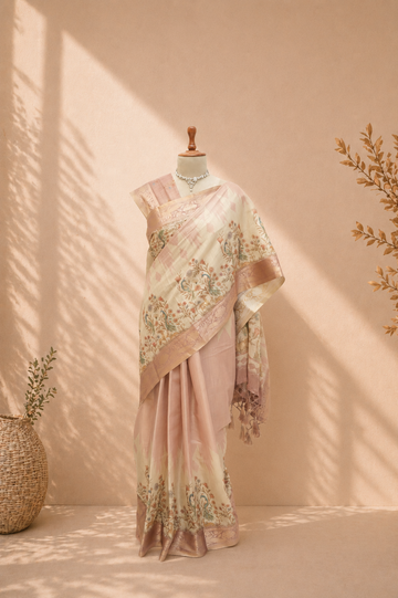 Royal peacock woven Khadi silk saree for weddings