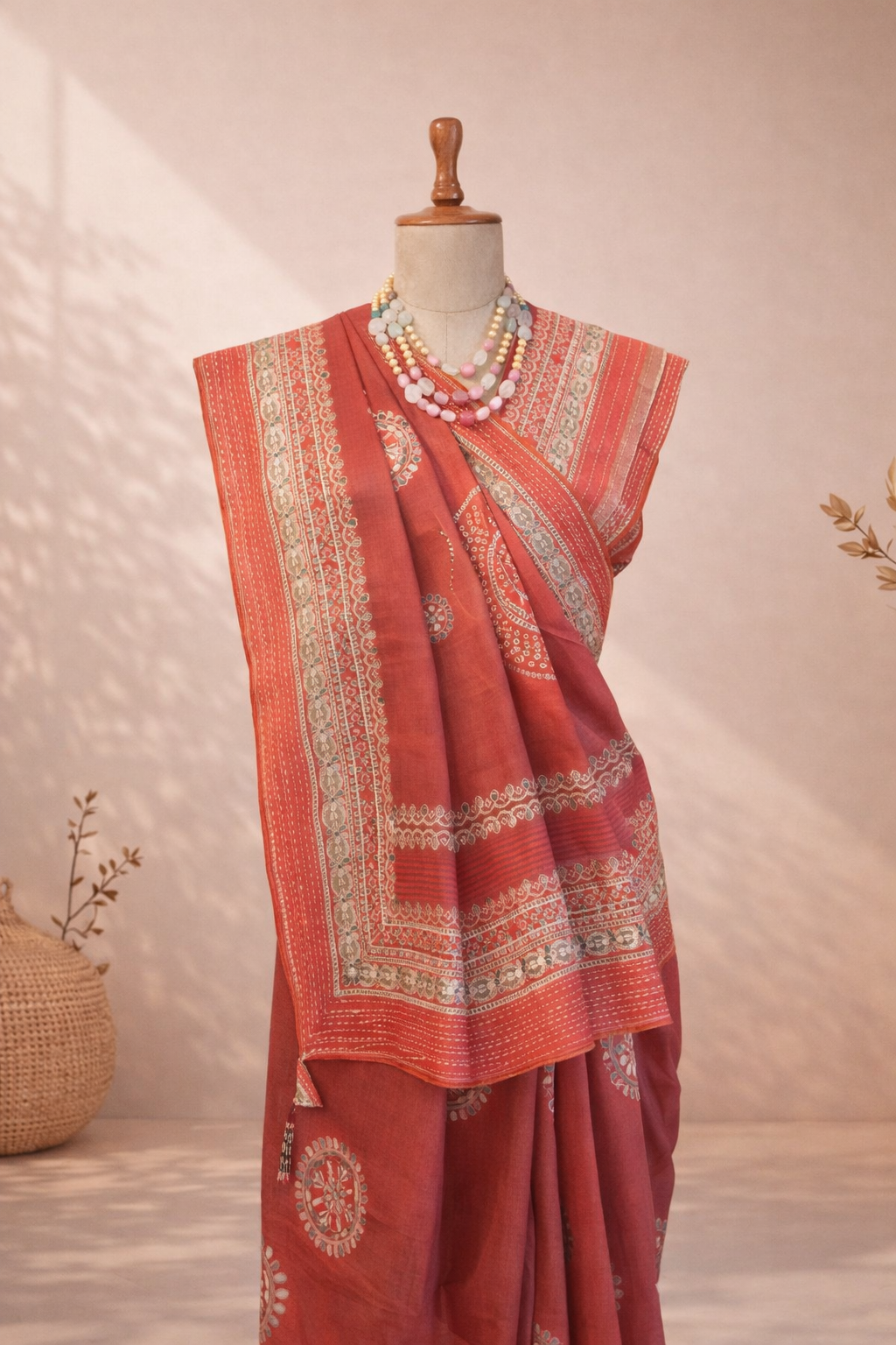 Red Cotton Saree