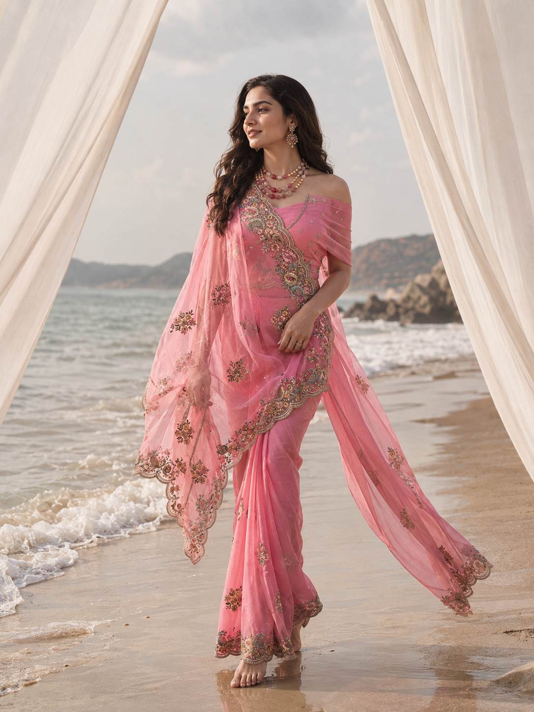 Rosé Bloom Saree