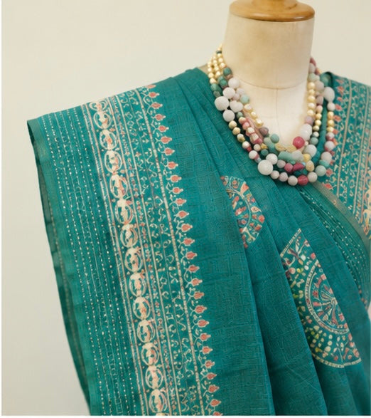 Green Cotton Saree