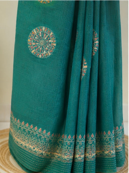 Green Cotton Saree
