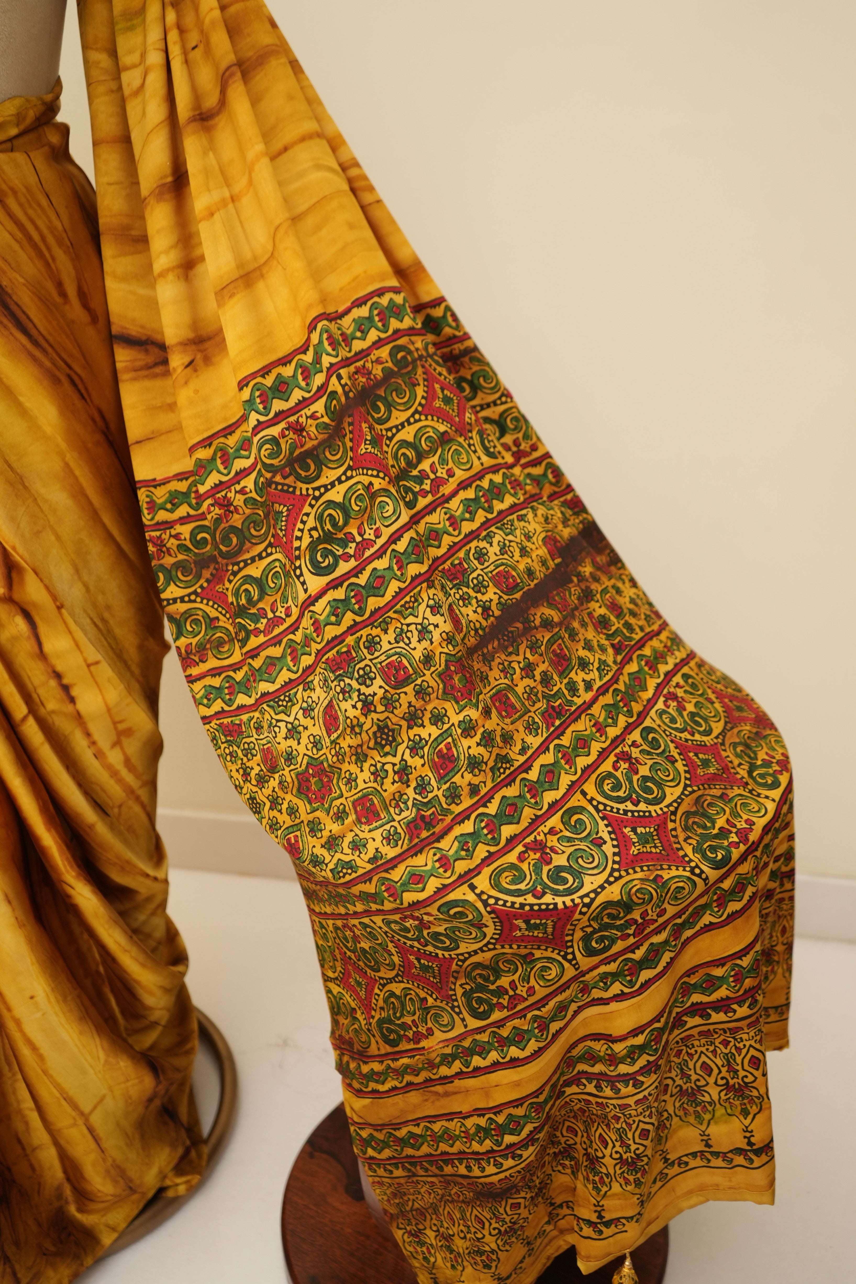 Yellow Shaded Modal Silk Designer Saree