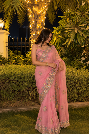 Rosé Bloom Saree