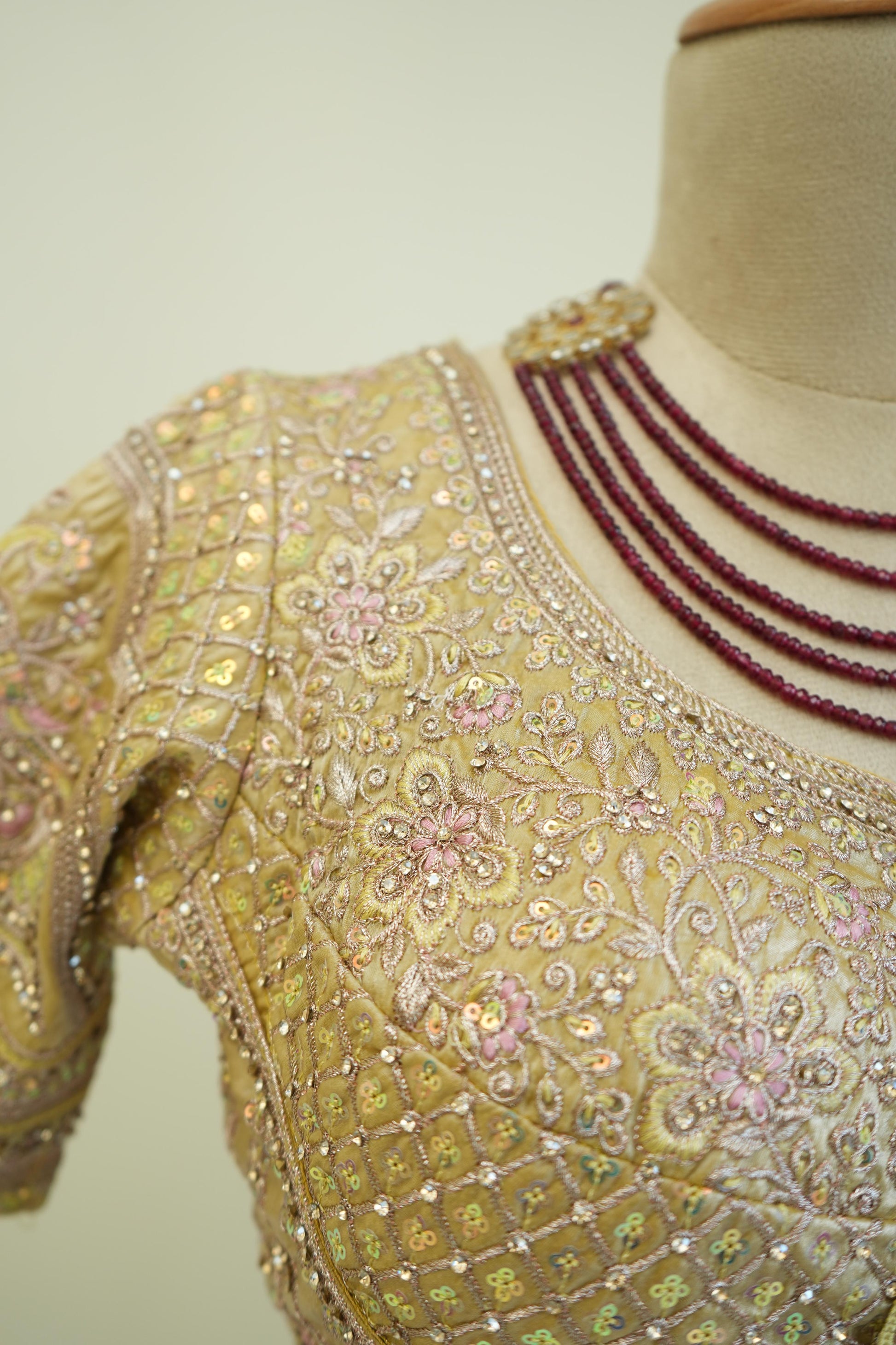 Stitched blouse with yellow festive saree and embellished border, perfect haldi and wedding function saree for women